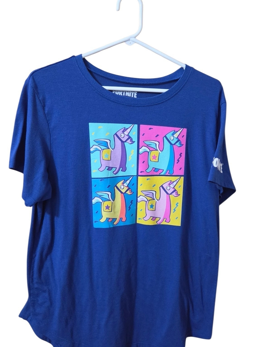Boys' Royal Blue Short-Sleeve Llama Pop Art Tee Junior XXL (19)